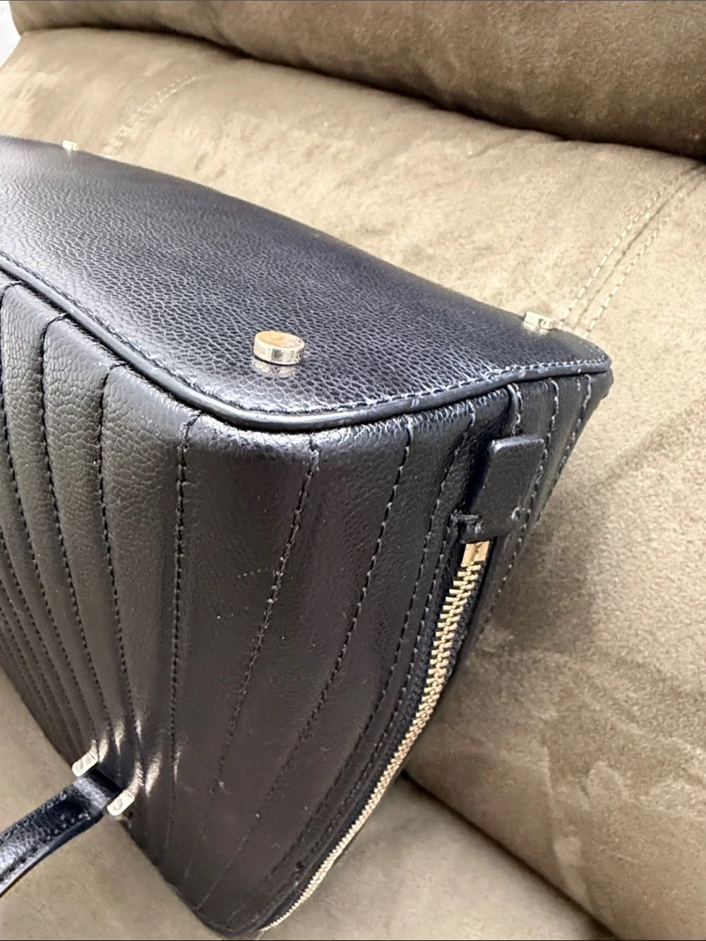 kate spade Black Quilted Dome Satchel with Removable Strap